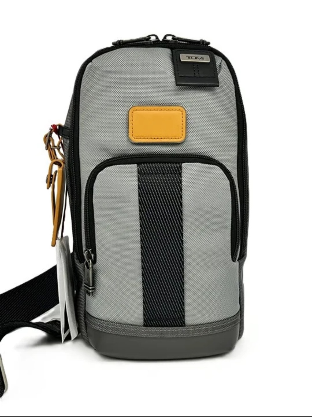 TUMI FIFE Ballistic Nylon SLIM SLING Bag Crossbody Backpack GRAY BLACK TAN NWT